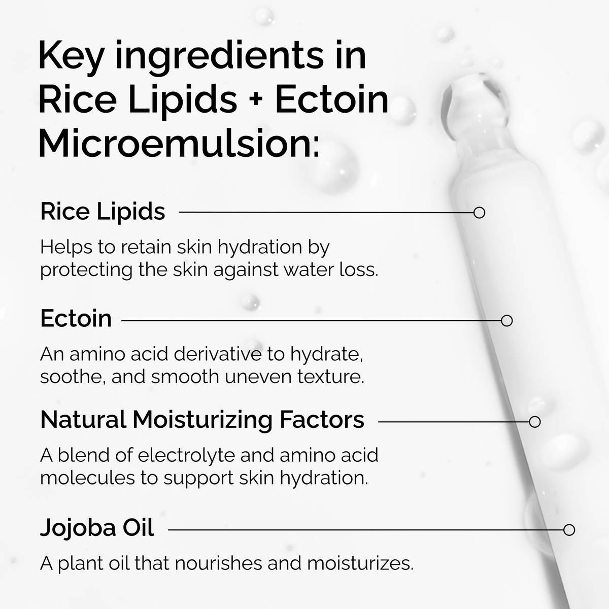Rice Lipids + Ectoin Ultra-Light Microemulsion